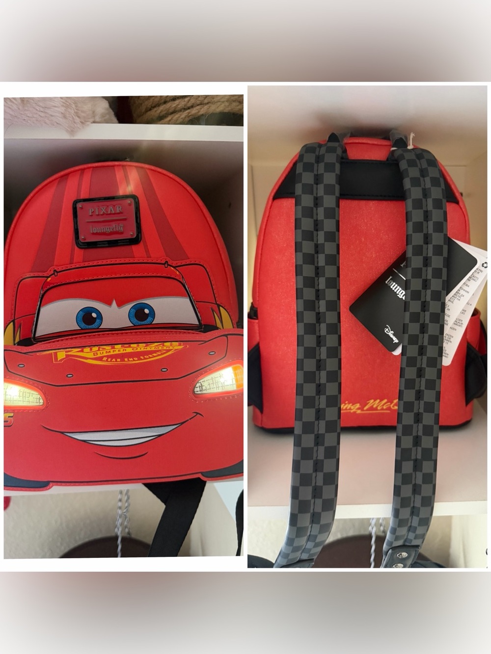 Cars Lightning McQueen Red Loungefly Disney Backpack